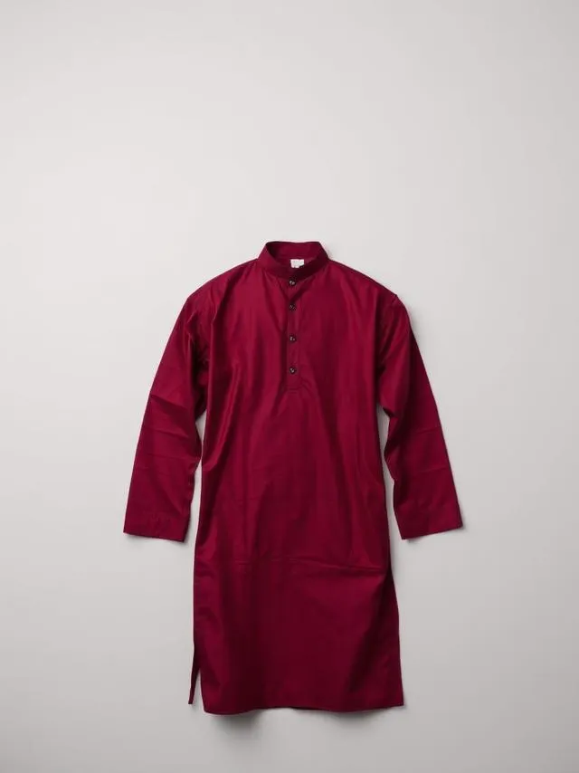 Maroon Silk Kurta